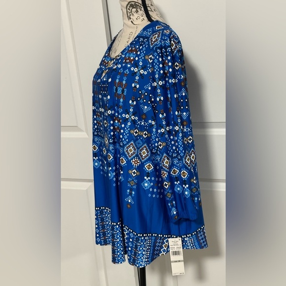 Ruby Rd. Blue Patterned Blouse - Picture 8 of 11